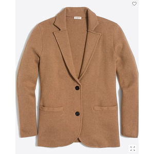 NWT J. Crew Camel Sweater Blazer Jacket two Button Size Small